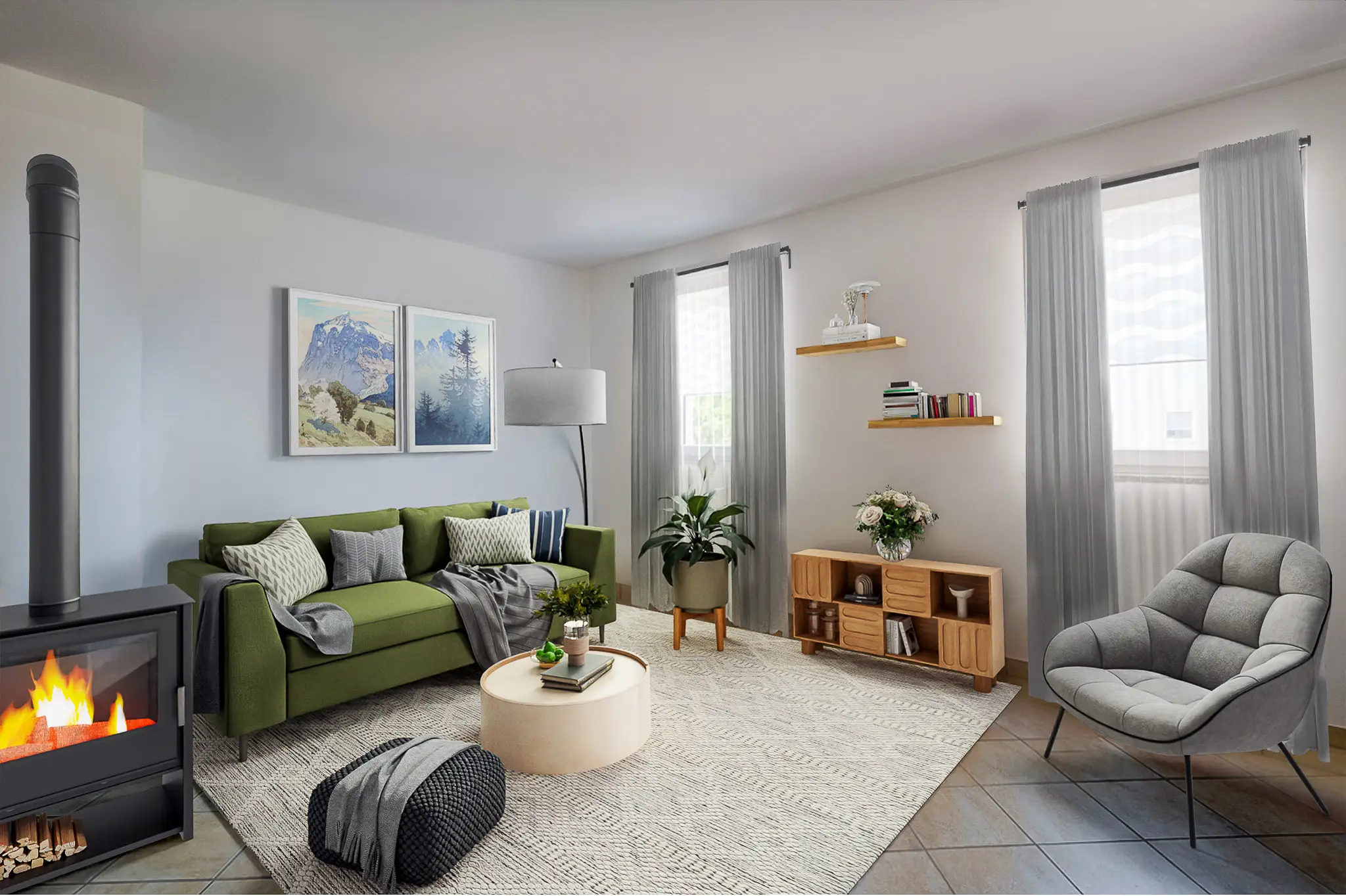 wohnzimmer mit virtual staging